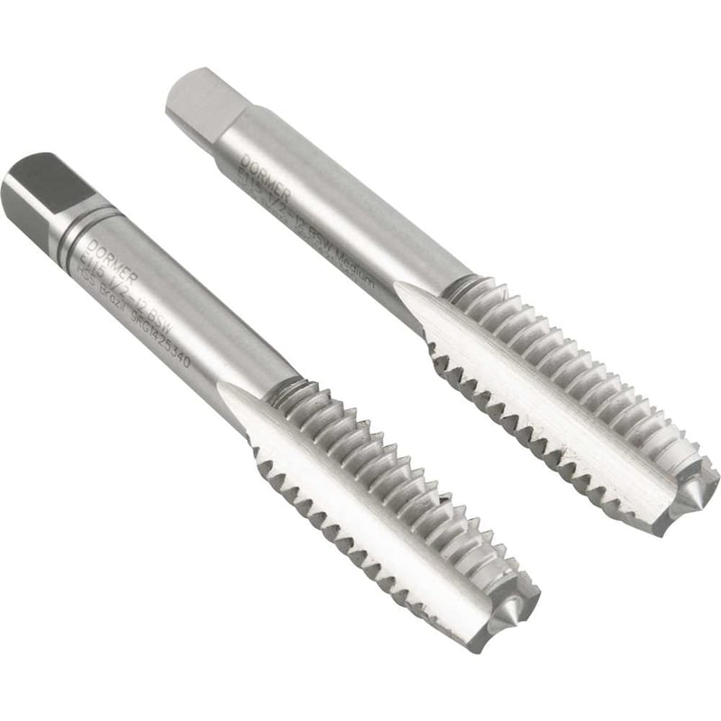 Macho manual de aço rápido 1/2" BSW, jogo com 2 peças