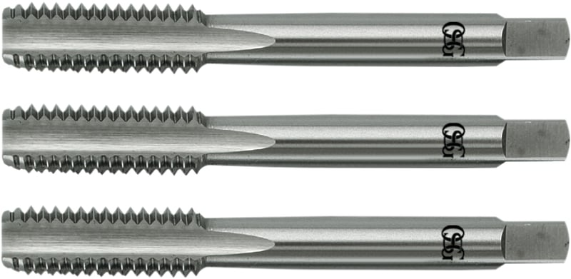Macho manual de aço rápido 3/8" BSW, jogo com 3 peças