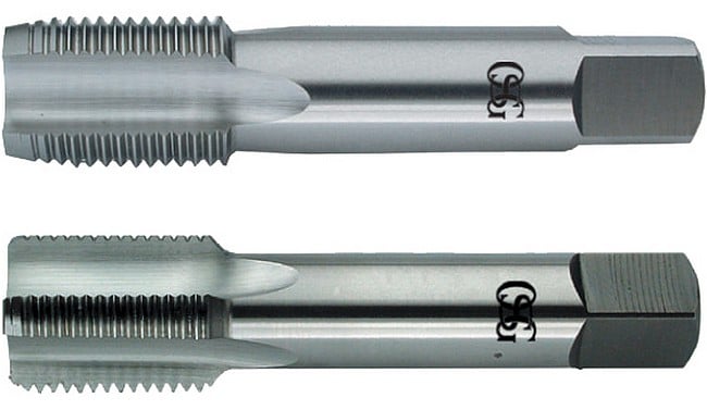 Macho manual de aço rápido 1/8" BSP, jogo com 2 peças, DIN 5157
