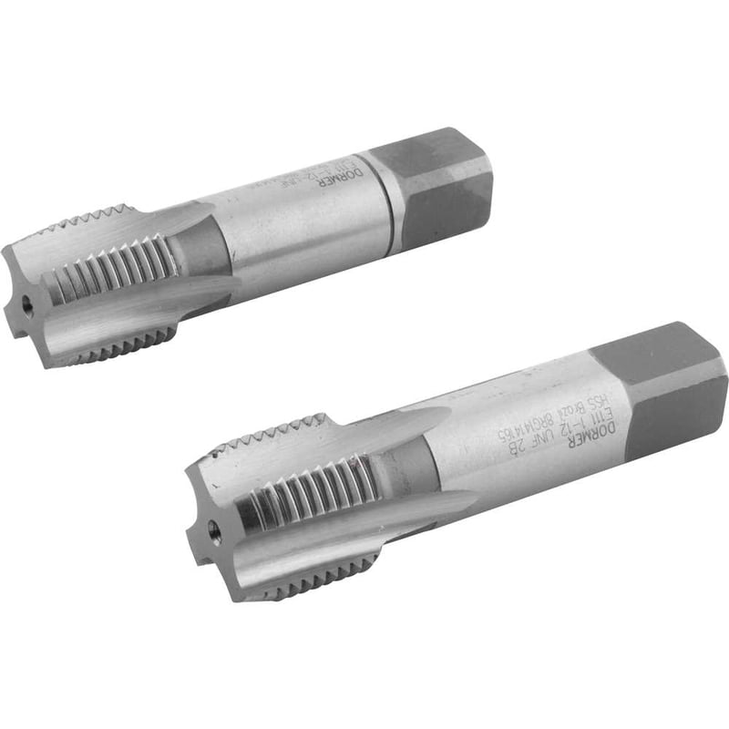 Macho manual de aço rápido 1" UNC, jogo com 2 peças