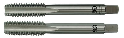 Macho manual de aço rápido 1/4" UNC, jogo com 2 peças