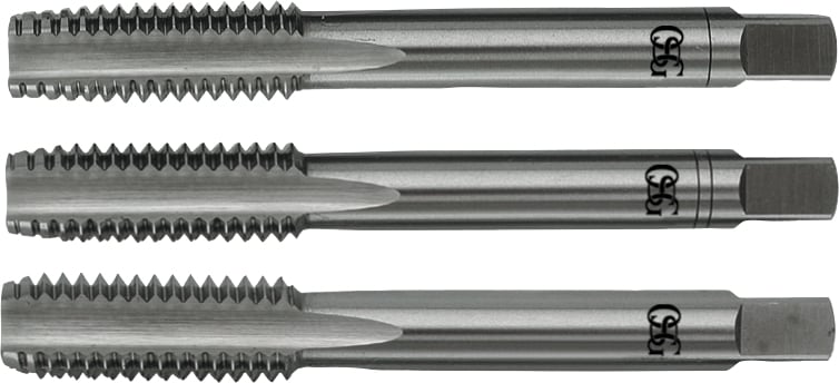 Macho manual de aço rápido 1/2" UNC, jogo com 3 peçaS