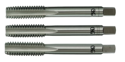 Macho manual de aço rápido 3/8" UNC, jogo com 3 peçaS