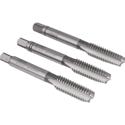 Macho manual de aço rápido 3/8" UNC, jogo com 3 peças, E108