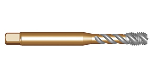 Macho máquina HSS-E PM, 10 mm x 1 mm, com canal helicoidal, DIN 374, EX10M10X1.0