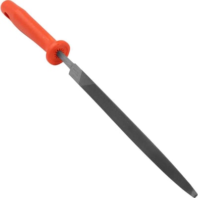 Lima triangular delgada, 6", com cabo