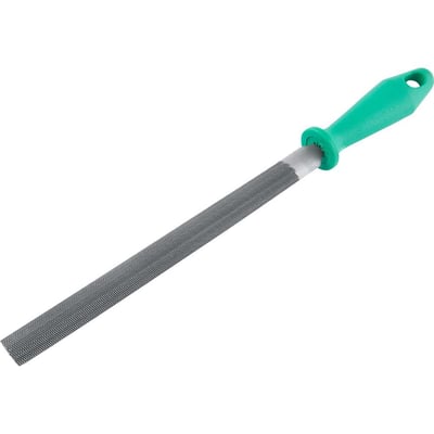 Lima meia cana bastarda, 4", com cabo plástico