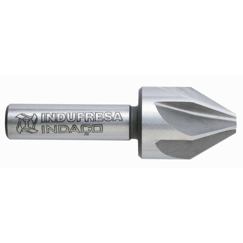 Escareador de aço 12,5 mm 90 graus, capacidade 2,0 a 12,5 mm, haste cilíndrica 8 mm DIN 335A, INDAÇO