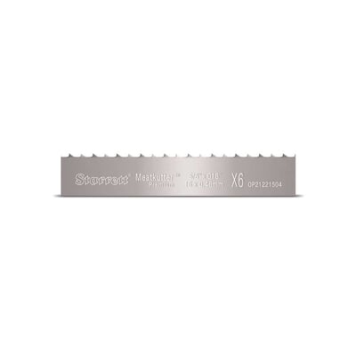 Lâmina de serra fita aço carbono para cortar carne, 3,15 m x 16 mm x 0,46 mm, 6 dentes Skip, Meatkutter Premium MKP