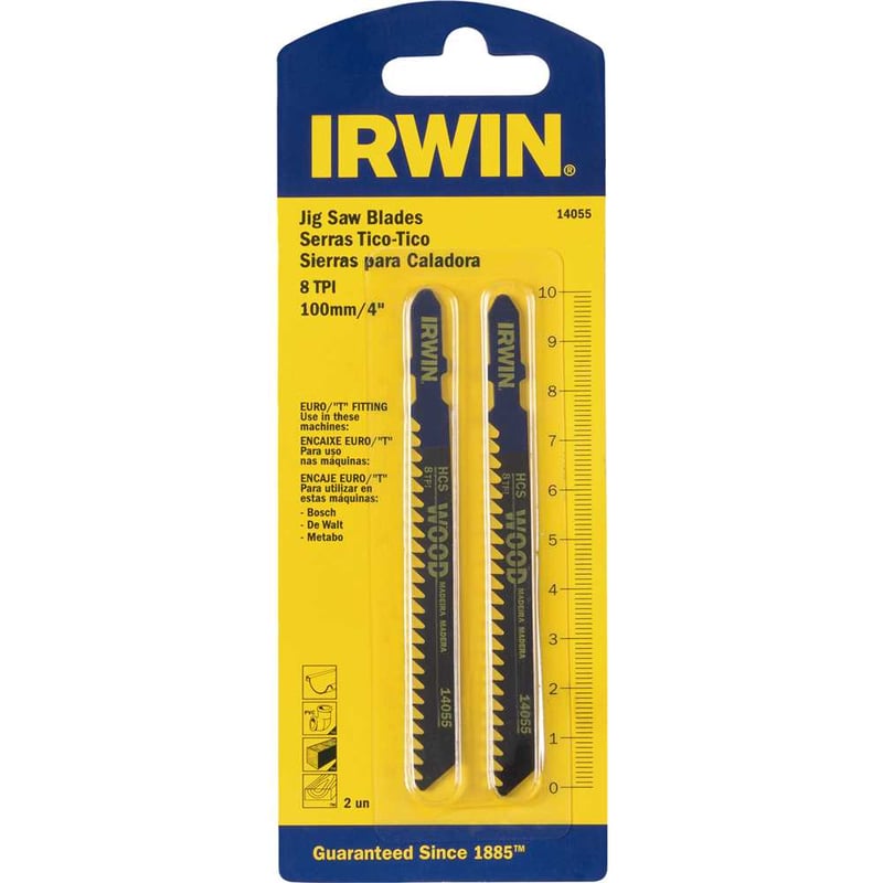 Lâminas de serra tico-tico, 100 mm, 8 dentes, 2 peças, IW14055