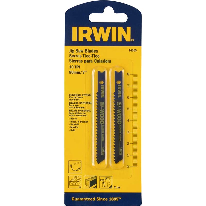 Lâminas de serra tico-tico, 80 mm, 10 dentes, 2 peças, IW14065