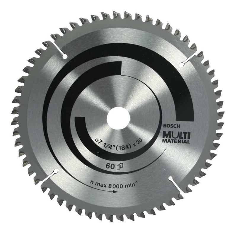 Lâmina de serra circular com vídea, para alumínio, 184 mm x 20 mm x 60 dentes