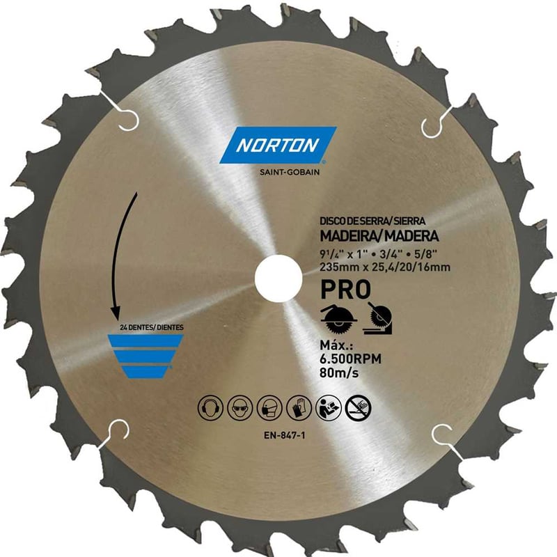 Lâmina de serra circular, 235 mm, furo 25,4 mm/20 mm/16 mm, 24 dentes, 70184632476