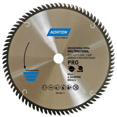Lâmina de serra circular, 235 mm, furo 25,4 mm/20 mm/16 mm, 80 dentes, 70184632480
