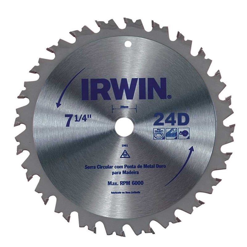 Lâmina de serra circular com dentes de metal duro, 184 mm x 20 mm, 18 dentes, IW14106