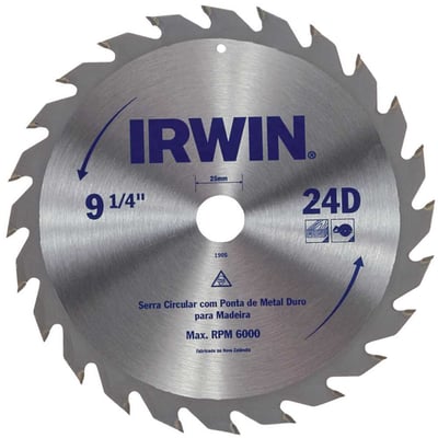 Lâmina de serra circular com dentes de metal duro, 235 mm x 25 mm, 24 dentes, IW14111