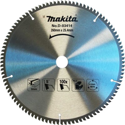 Lâmina de serra circular com dentes de metal duro, 260 mm x 25 mm, 100 dentes