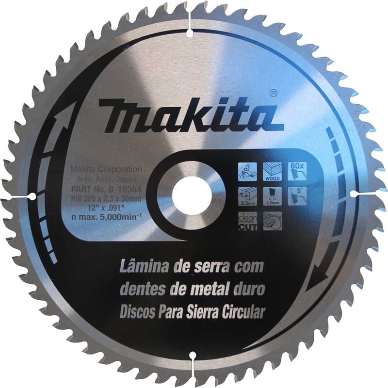 Lâmina de serra circular com dentes de metal duro, 305 mm x 30 mm, 80 dentes