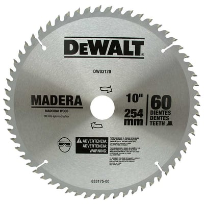 Lâmina de serra circular com dentes de metal duro/vídea, 254 mm x30 mm, 60 dentes