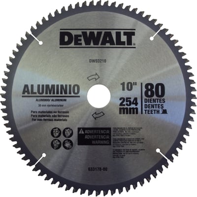 Lâmina de serra circular com vídea, para alumínio, 254 mm x 30 mm x 80 dentes