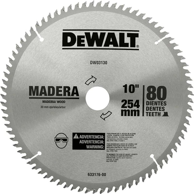 Lâmina de serra circular com dentes de metal duro/vídea, 254 mm x 30 mm, 80 dentes