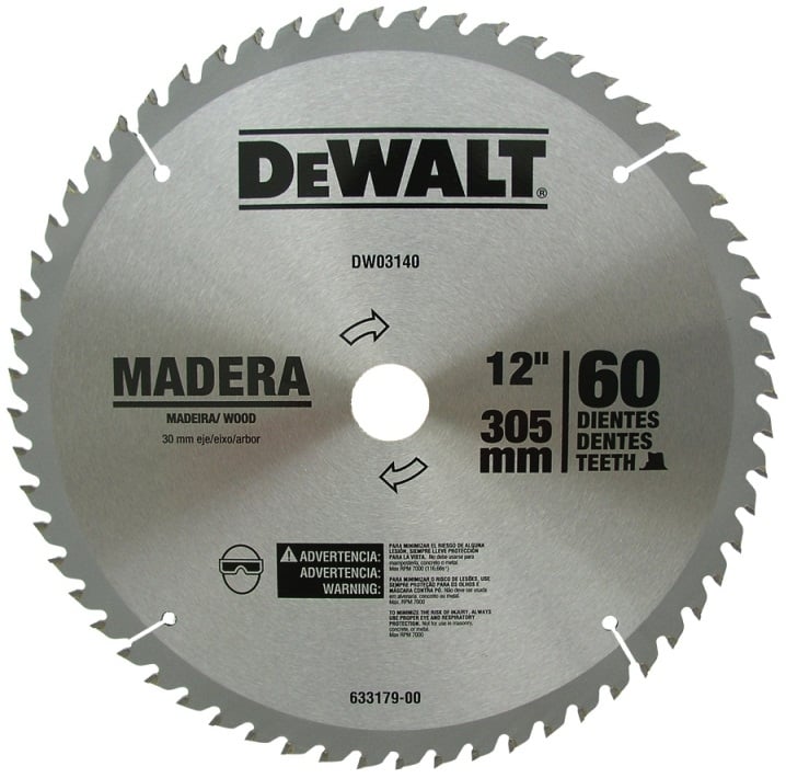 Lâmina de serra circular com dentes de metal duro/vídea, 305 mm x 30 mm, 60 dentes