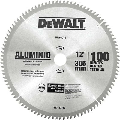Lâmina de serra circular com vídea, para alumínio, 305 mm x 25 mm x 100 dentes