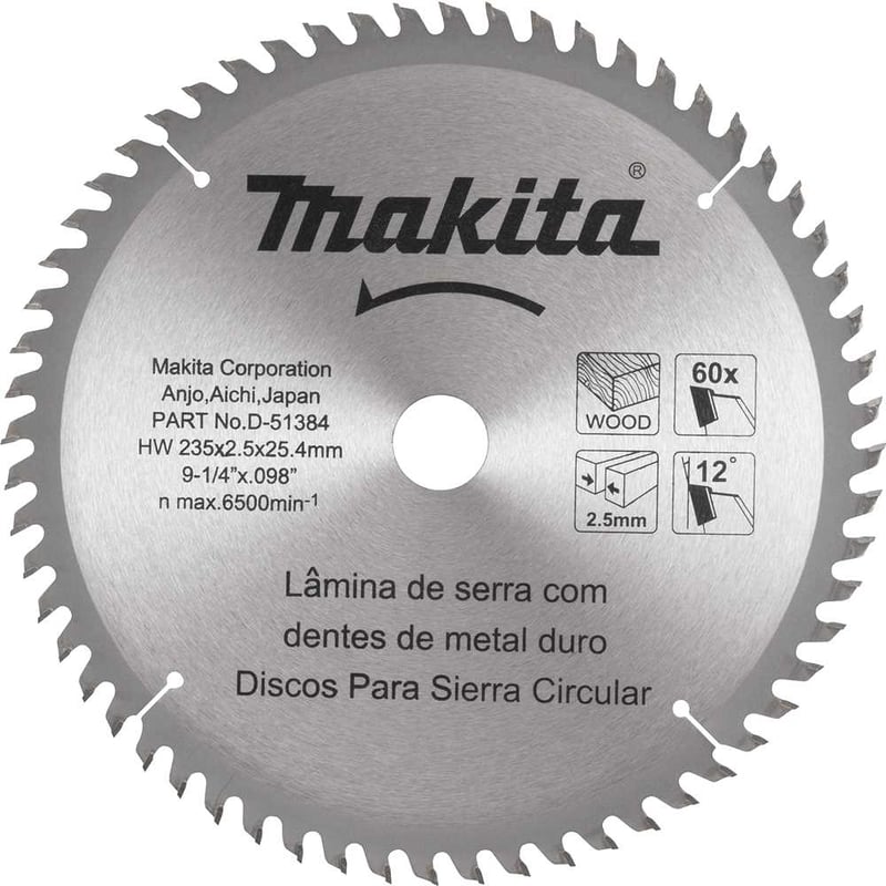 Lâmina de serra circular com dentes de metal duro, 235 mm x 25 mm, 60 dentes