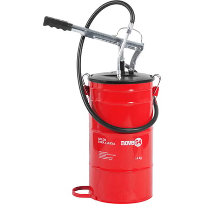 Bomba manual para graxa, com reservatório para 14 kg
