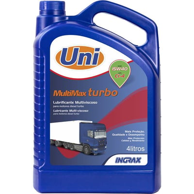 Óleo lubrificante, SAE 15W40, 4 litros, MULTIMAX TURBO UNI INGRAX