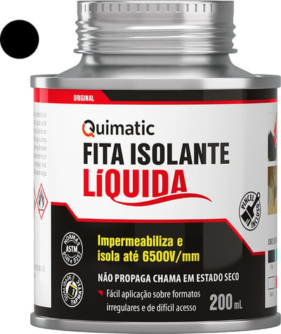 Fita isolante líquida, 200 ml, preta