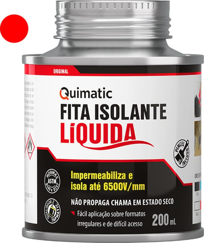 Fita isolante líquida, 200 ml, vermelha