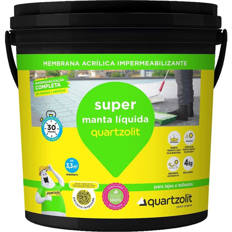 Manta líquida impermeabilizante, 4 kg, branco, SUPER MANTA LIQUIDA