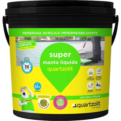 Manta líquida impermeabilizante, 4 kg, cinza, SUPER MANTA LIQUIDA