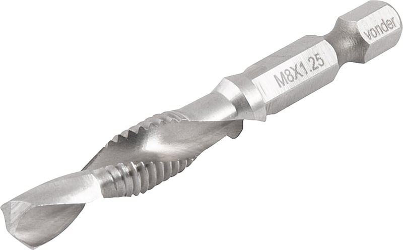 Broca/macho combinado M8 x 1,25 mm