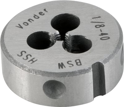 Cossinete de aço rápido 1/8", BSW, externo 1"