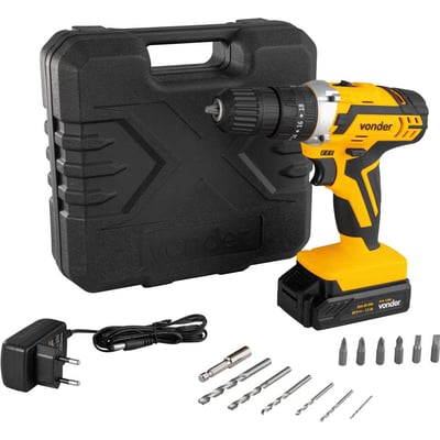Parafusadeira/furadeira de impacto a bateria, 20 V, fonte de carregamento bivolt automática