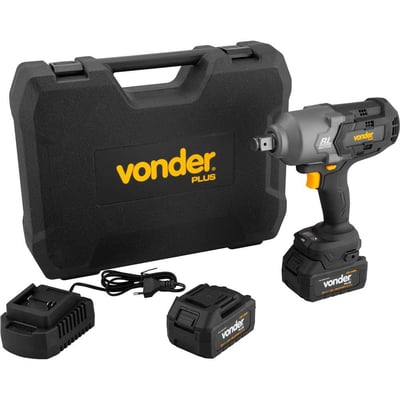 Chave de impacto, bateria 20 V, encaixe de 3/4", fonte de carregamento bivolt automático