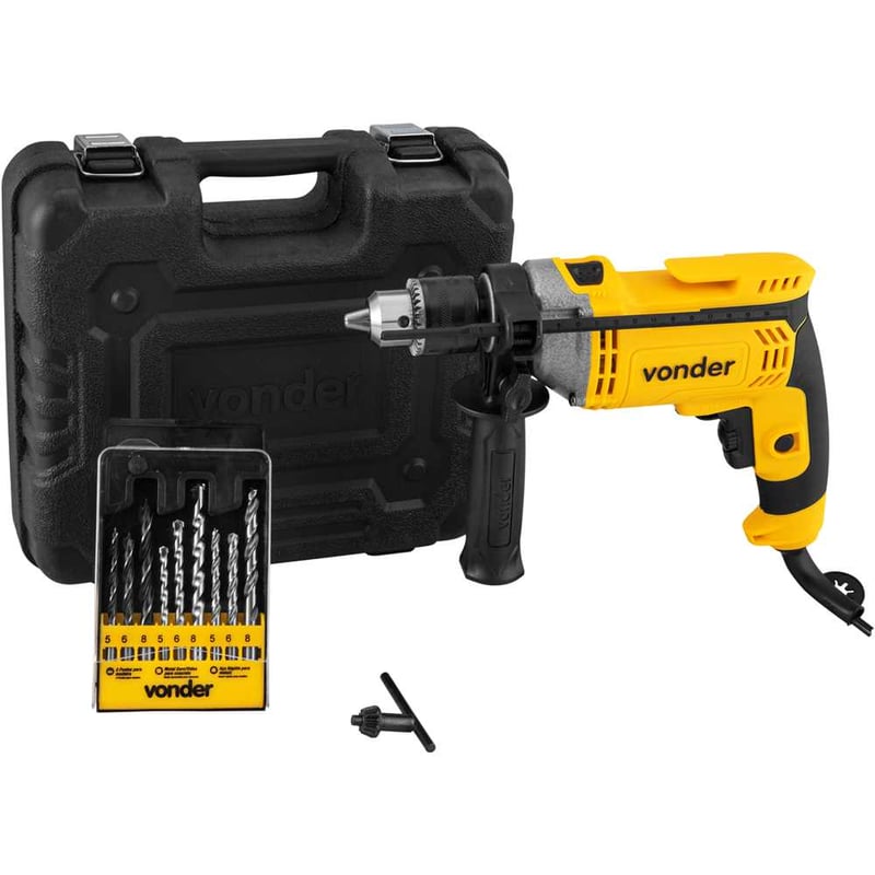 Furadeira de impacto 1/2", 710 W, 220 V~, com jogo de 9 brocas