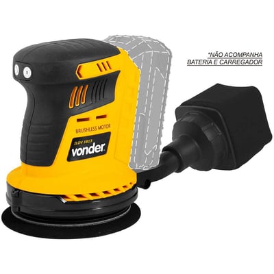 Lixadeira roto-orbital, bateria intercambiável de 18 V, sem bateria e sem carregador