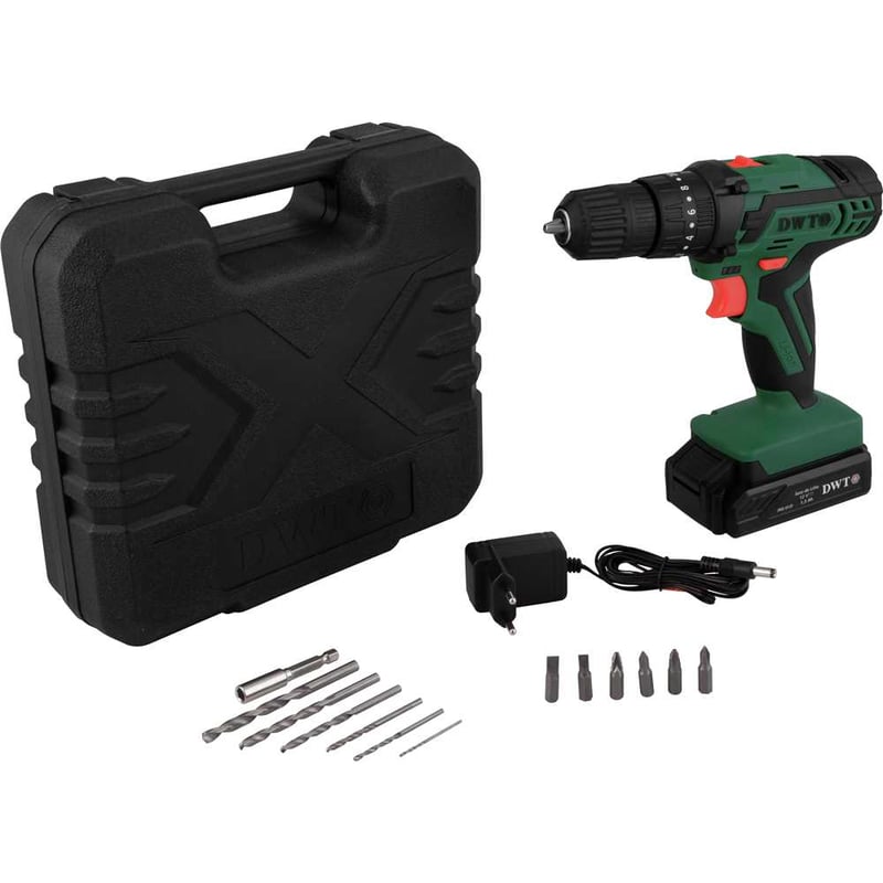 Parafusadeira/furadeira de impacto a bateria, 12 V, fonte bivolt automática