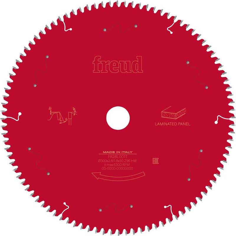 Lâmina de serra circular com dentes de metal duro, 300,0 mm x 30,0 mm, com 96 dentes, para MDF
