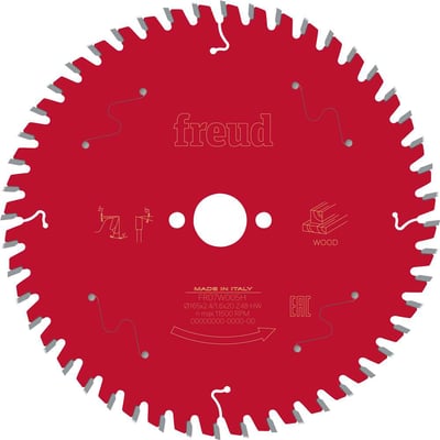 Lâmina de serra circular com dentes de metal duro, 165,0 mm x 20,0 mm, com 48 dentes, para MDF