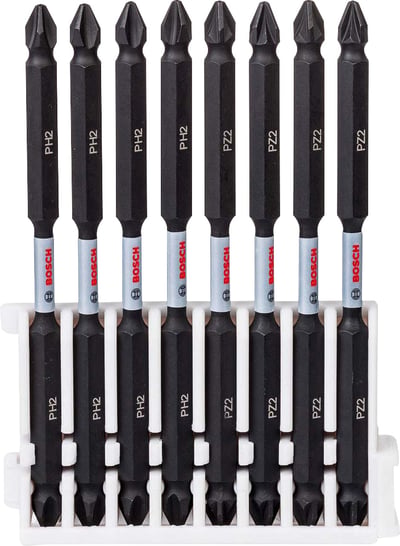 Jogo de bits/ponteiras phillips e pozidrive, encaixe de hexagonal de 1/4", com 8 peças de 110 mm, 2608522323