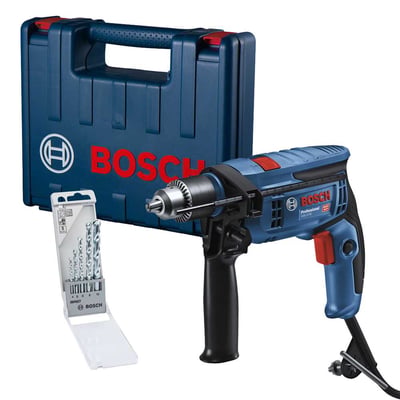 Furadeira de impacto 1/2", 750 W, 220 V~, com kit de brocas e maleta, GSB13RE, 06012B80E2