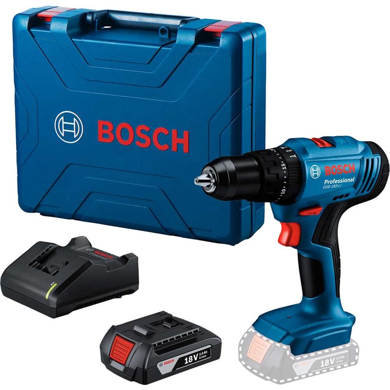 Parafusadeira/furadeira de impacto a bateria, 18 V/2,0 Ah, 06019K91E3
