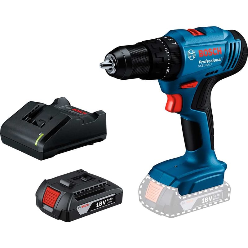 Parafusadeira/furadeira de impacto a bateria, 18 V (2 Ah), 0 601 9K9 1E4