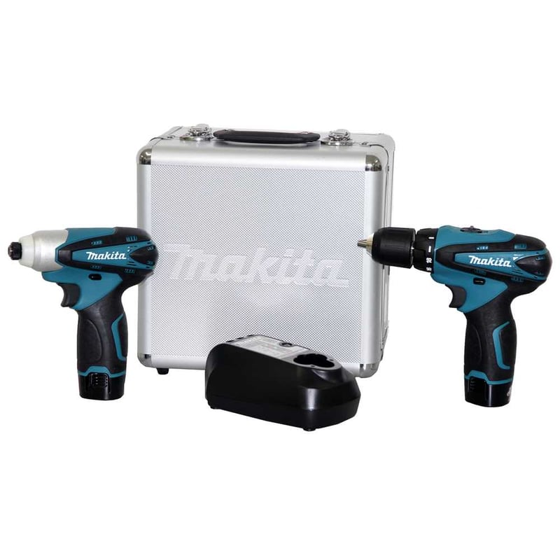 Conjunto parafusadeira/furadeira e parafusadeira com impacto, 12 V, com maleta