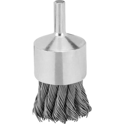 Escova pincel de aço carbono, 3/4", trançada, para retífica reta com pinça de 1/4", DW49004