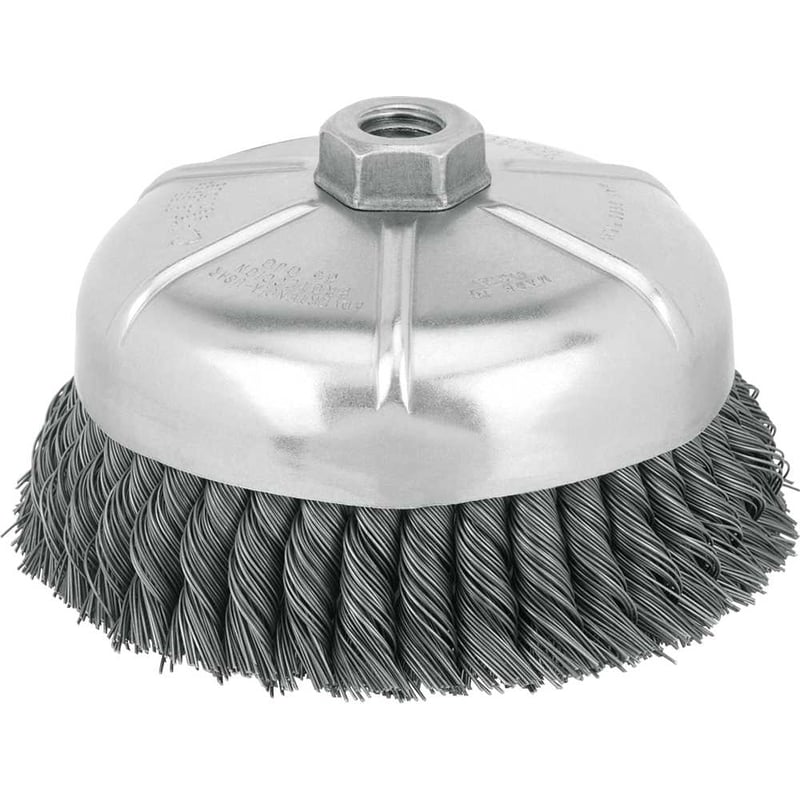 Escova copo em aço trançado, 100 mm, M14, fio 0,5 mm, 9.000 rpm, DW4916M